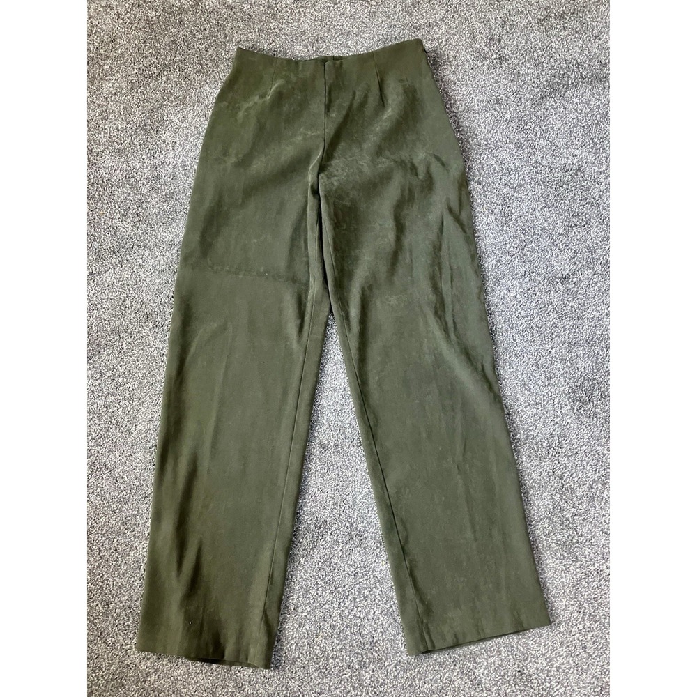 Coldwater Creek Women's‎ Olive Green Faux "Suede Feel" Dress Pants Sz 10